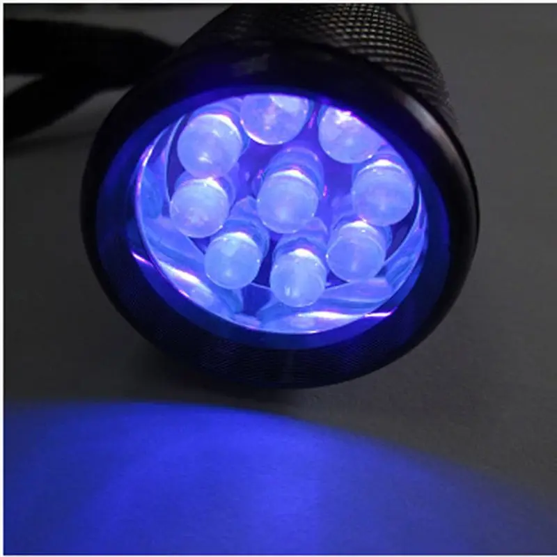 9LED Purple Light UV Money Detector Flashlight Fluorescent Agent Detection Anti-counterfeiting Code UV Drying Manicure