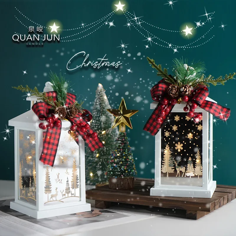

Popular Christmas lantern electronic candle luminous wind lamp creative candle light ornament gift party party