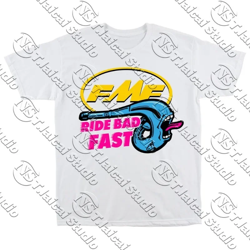 

FMF Ride Bad Fast Racing T-Shirt Men Women Tees Short Sleeve Luxury Brand T-shirt Retro Streetwear Y2k Tops Men's T-shirt MOTO