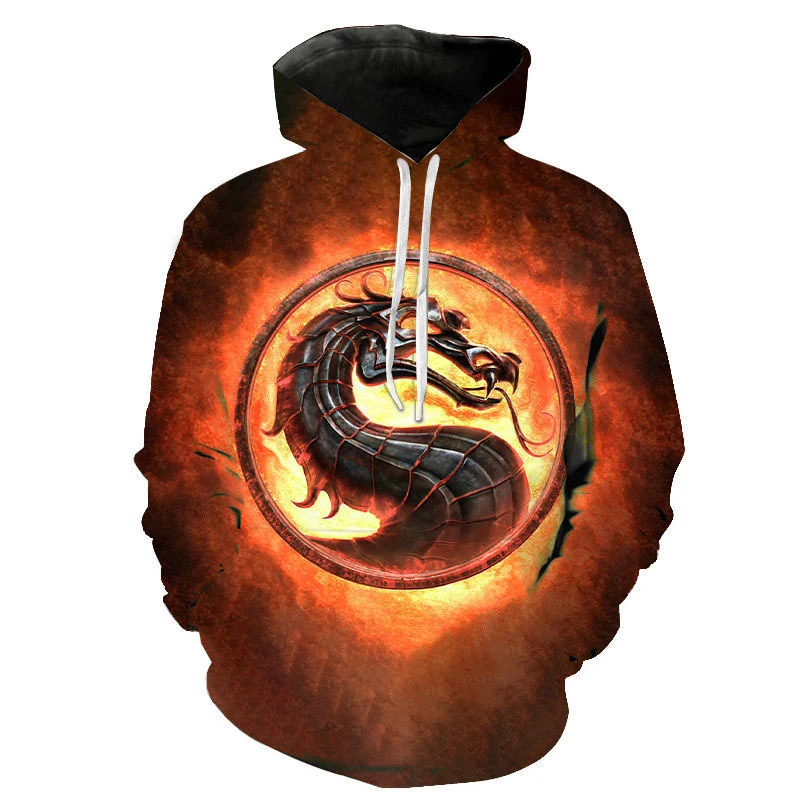 Game Mortal Kombat 3D Print Hoodies Men Women Hip Hop Streetwear Hooded Sweatshirts Oversized Pullovers Kid Tops Unisex Clothing