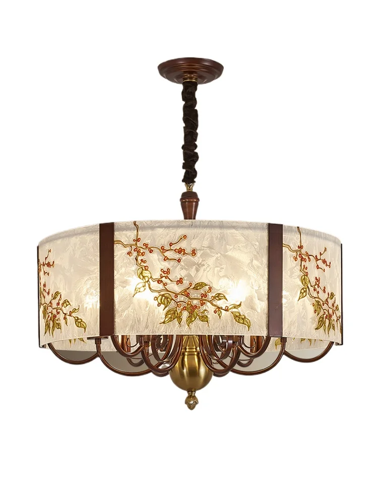 [Jiangzhi] Medieval Style Living Room Chandelier Designer Enamel Color Lamps New Chinese Style Retro Dining Bedroom Chandelier