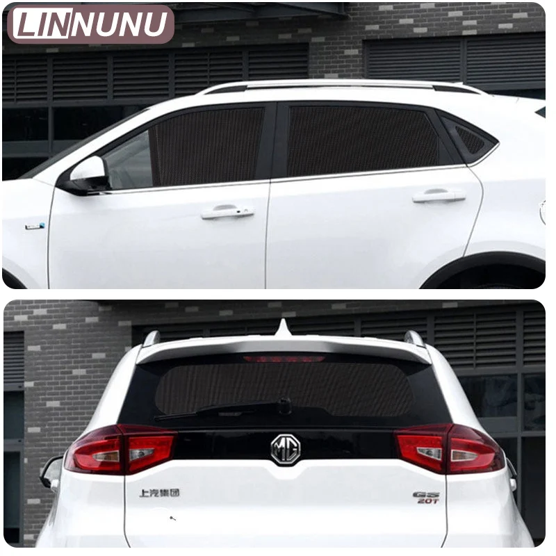 LINNUNU For MG GS 2015-2019 Magnetic Car Sunshade Window Curtain Mesh Block Sunlight UV Protection privacy Interior Accessories