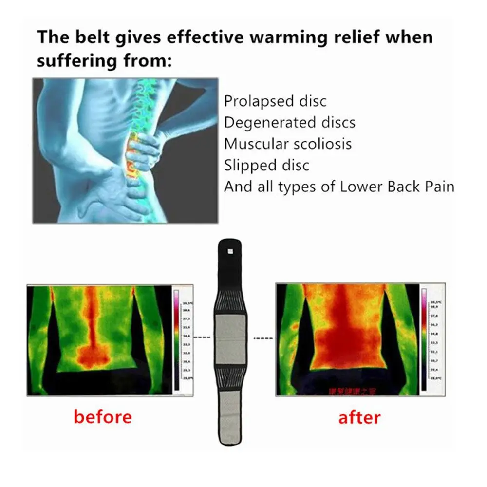 Unisex Magnetische Rückenstützgürtel Einstellbare Heizung Selbsttherapie Rücken Taille Stützgürtel Lendenwirbelstütze Massageband Gesundheitswesen – Detail 5