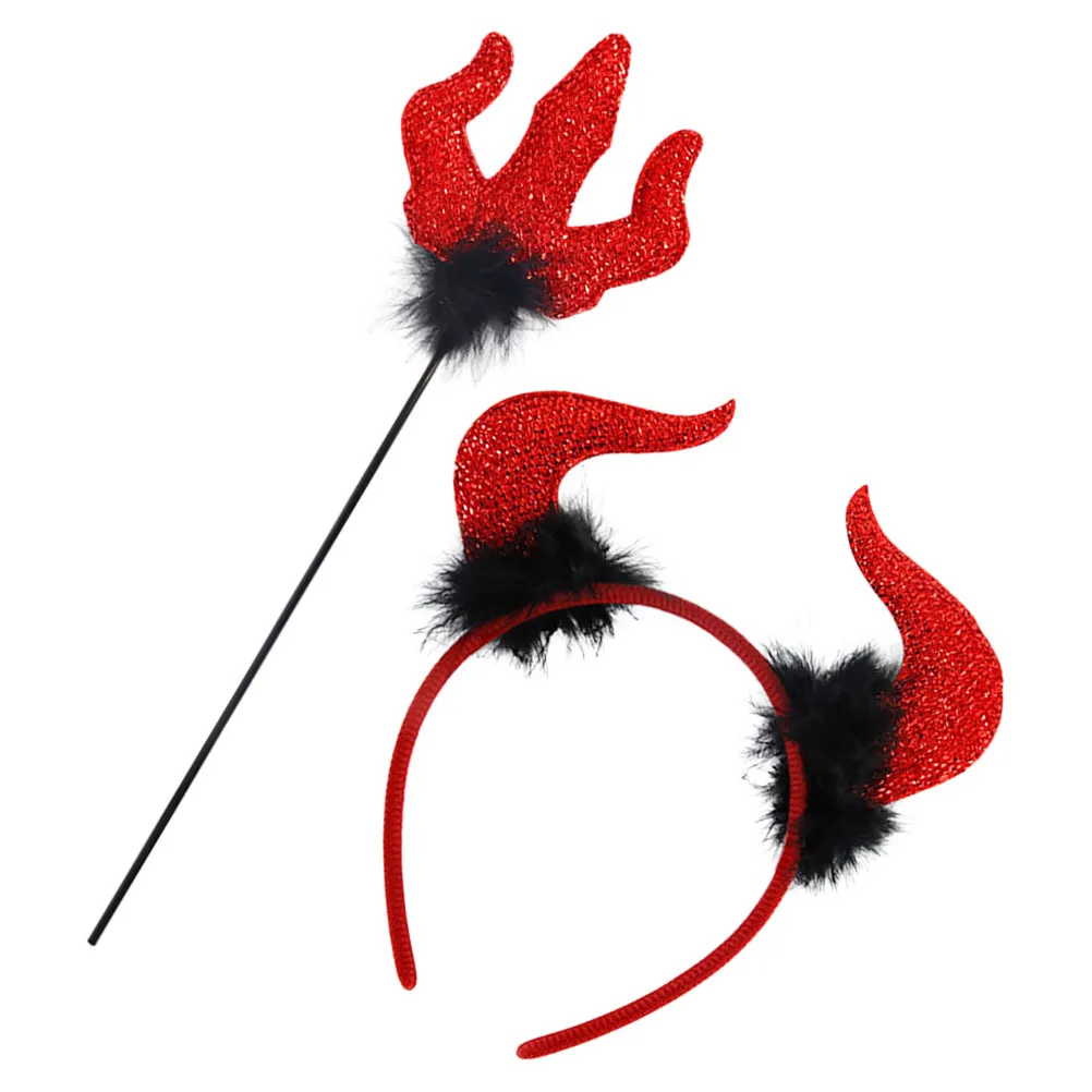 

1 set Devil Costume Accessories Set Soft Durable Halloween Party Carnival Role Play Gift For Kids Adults Women Devil Horn