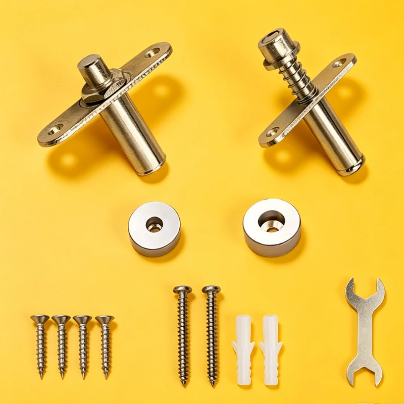1 SET Home Concealed 360 Degree Swivel Hinge Heavy-Duty for Wooden Barbecue Grate Partition Door Screw Mount Plate Included