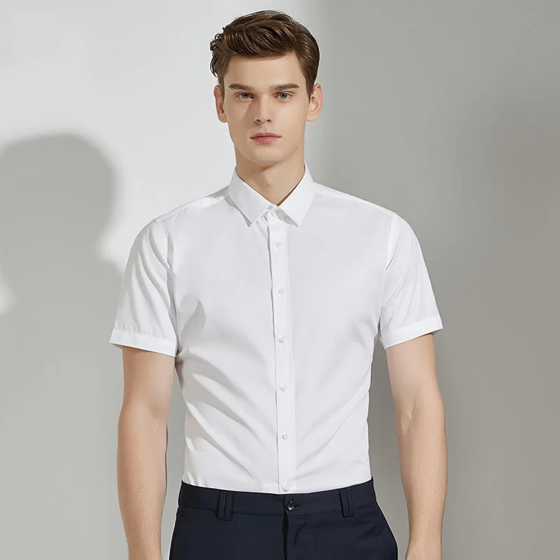 Summer Short Sleeved White Shirt Men's Business Professional Formal Work Shirts For Men Clothing