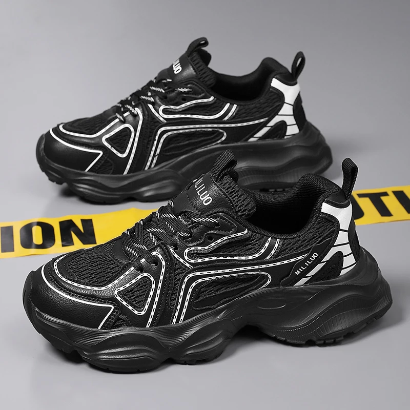Men's Women's Chunky Dad Shoes Breathable Mesh Thick Sole Non-slip Street Casual Sneakers Couple Autumn Running Walking Shoe
