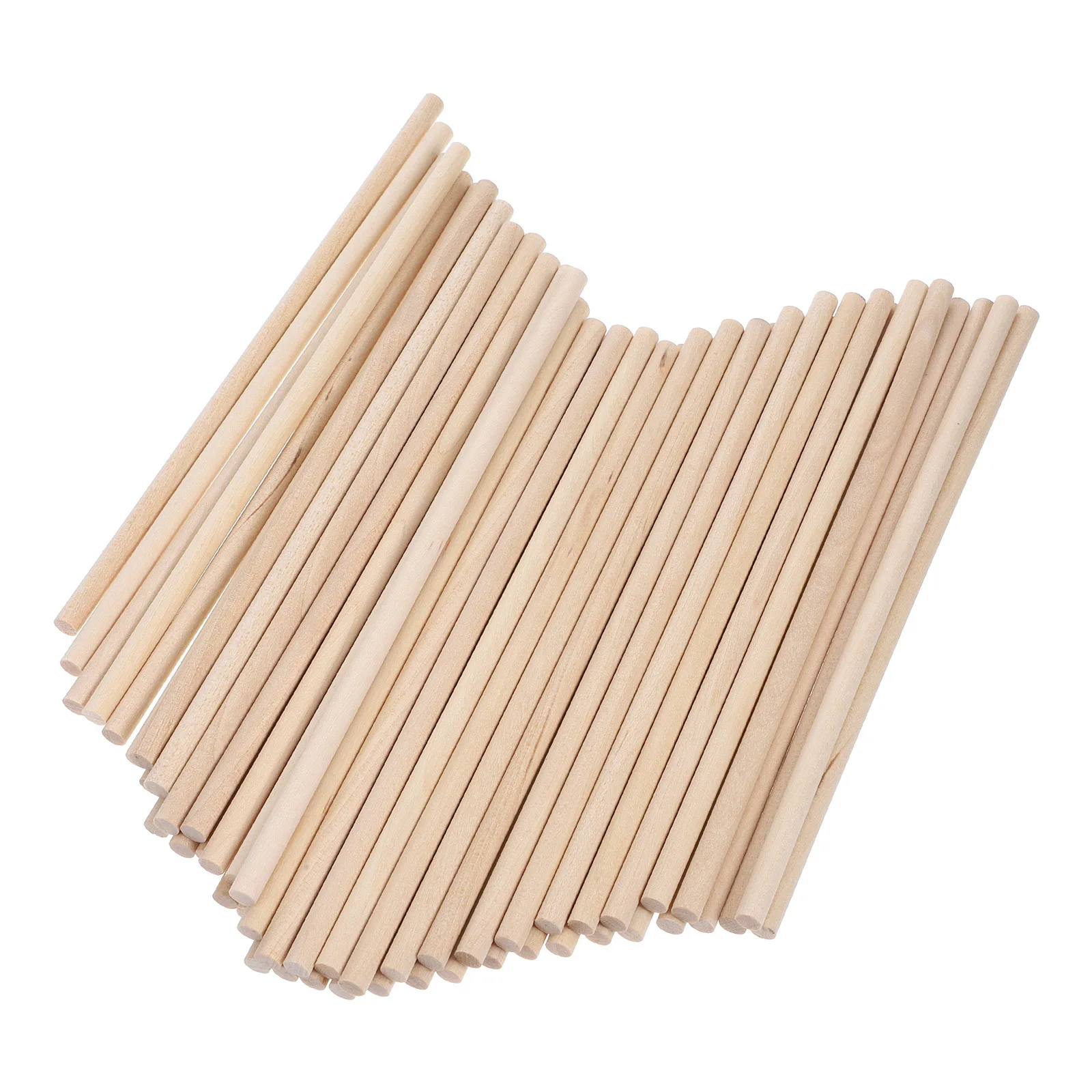 

50Pcs Natural Wood Sticks Round Dowel Rods for Crafting Building Animals Bridges Hand Eye Coordination Activity