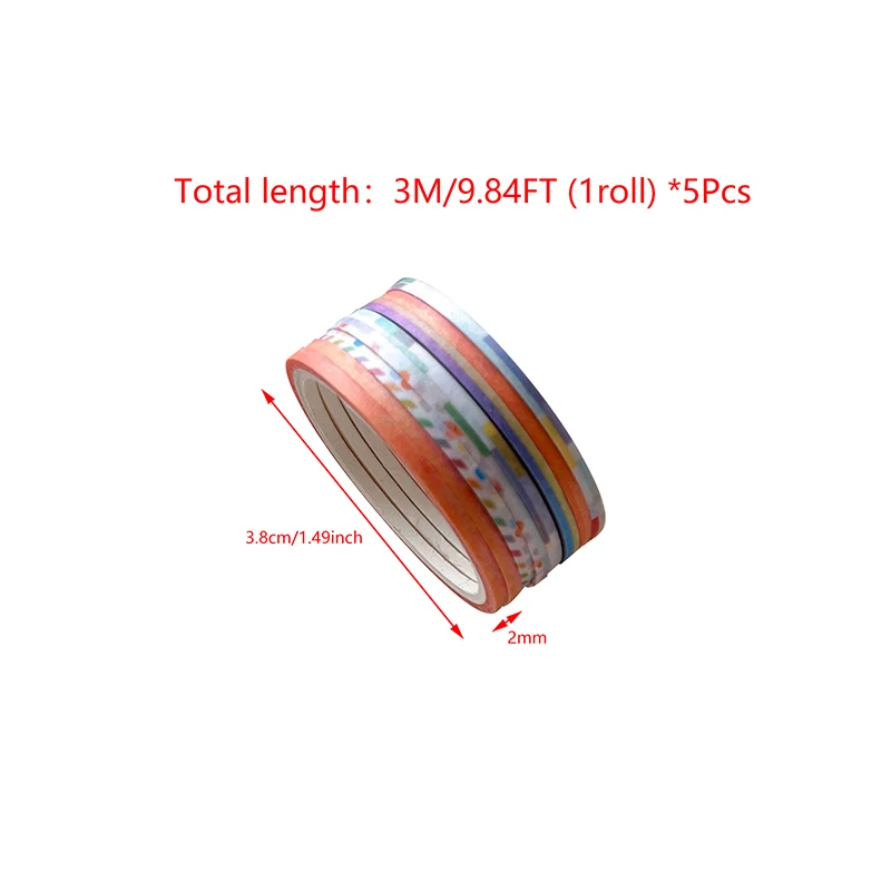 5 rouleaux de ruban à rayures pour les ongles, lignes à carreaux, outil d'art des ongles 3D, rouleaux de documents, décalcomanies, décoration autocollante