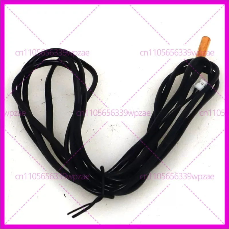 Sensor de Temperatura NTC de Cobre GW4100-L2000(0098) 10K, Cable Negro de 2000mm, Sonda con Conector Blanco de 2 Pines para Bomba de Calor de Fuente de Aire Midea