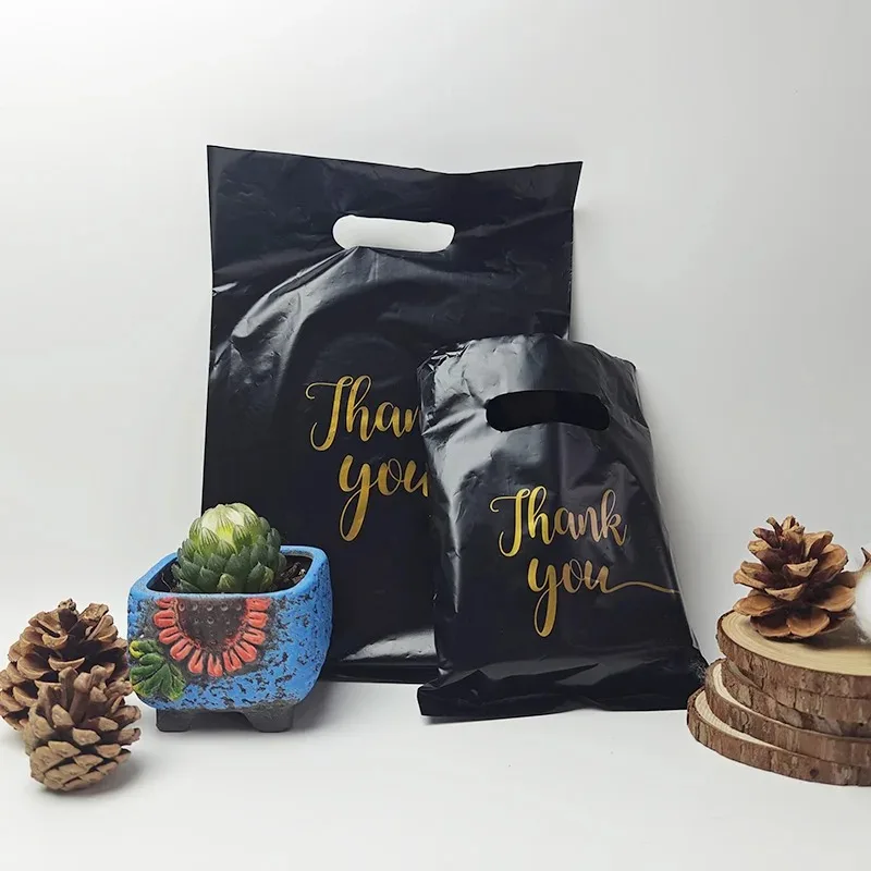 50/100PCS Thank You Gift Bags  Handbag Plastic Shopping Bag Shopping Boutique Stores Supermarket Clothing Store Birthday Party - view 3