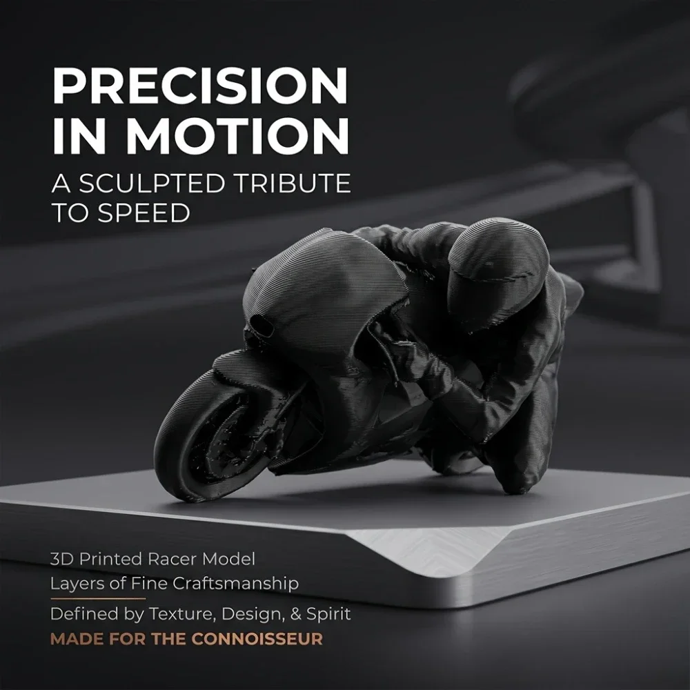 Coole Mini-Rennmotorrad-Figur, 3D-gedrucktes Schreibtisch-Ornament, Motorrad-Renn-Gaming-Schreibtisch-Bücherregal-Deko, DIY-Modell-Geschenke – Detail 3