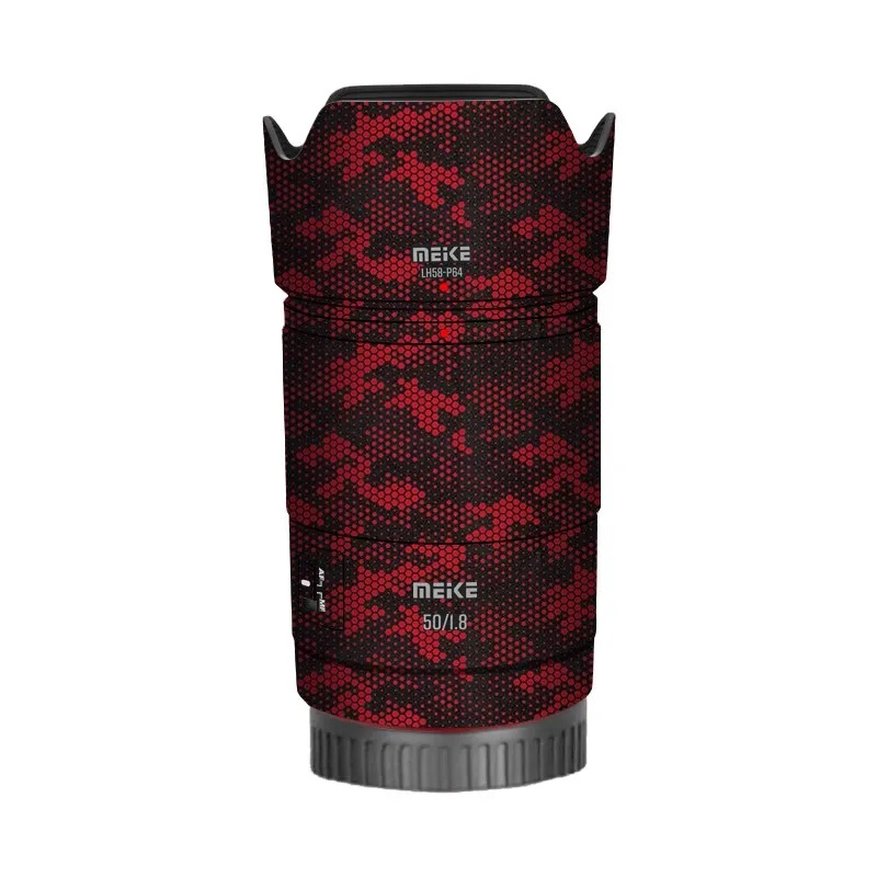 ل MEKE 50 مللي متر F1.8 ملصق عدسة الكاميرا الجلد ملصق الفينيل التفاف معطف الفيلم ل MEIKE 50 1.8 سوني E جبل