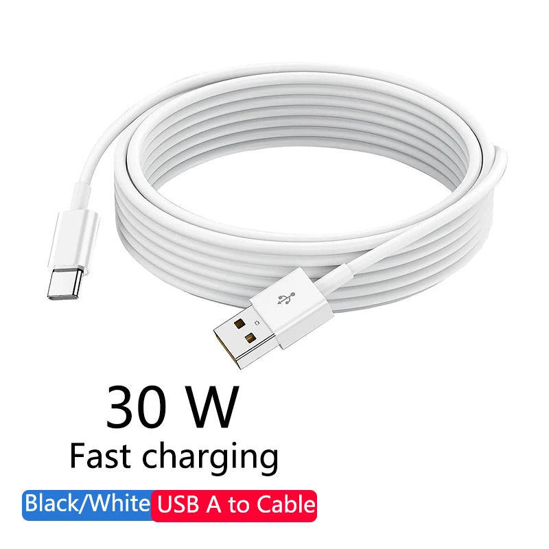 30W USB A To Type C Cable Date Syuc Fast Charging Cord For Samsung Huawei Xiaomi USB C Phone Fast Charging Accessories 1M 2M 3M