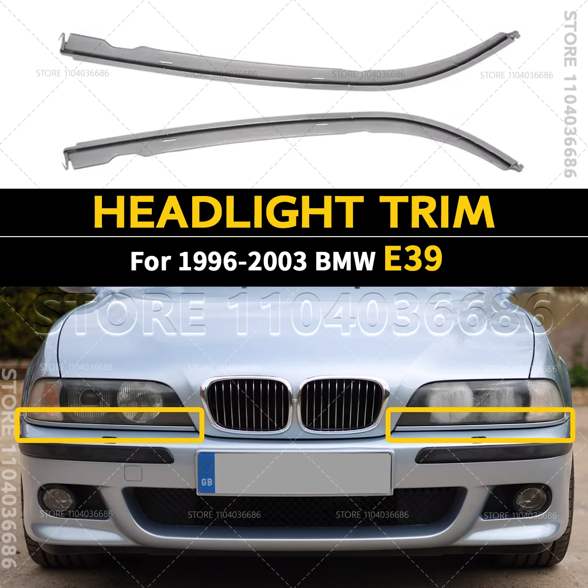 Für 1996–2003 E39 BMW 525i 528i 530i 540i 540iP M5 Scheinwerfer untere Zierleiste 51138168809 51138168810