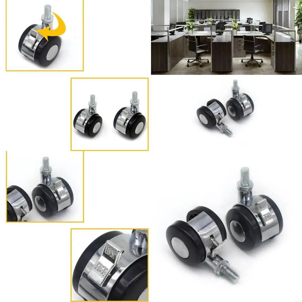 Smooth Rolling Furniture Casters 360° Rotation Universal Wear-resistant