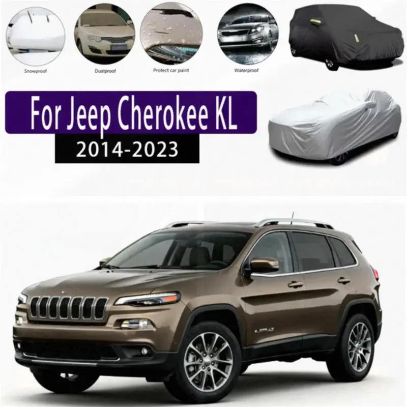 

Для наружной защиты, полный для Jeep Cherokee KL 2014-2023, водонепроницаемый пылезащитный внешний солнцезащитный козырек, снежный чехол, автомобильные чехлы