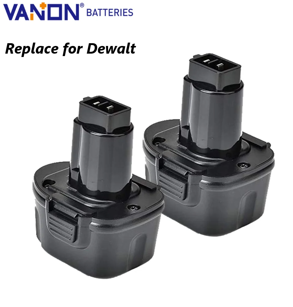

VANON 2Pack DW9057 4800mAh 7.2V Ni-MH Battery Black DE9057 DE9085 DW920K DW920K2 DW925K Replace for Dewei