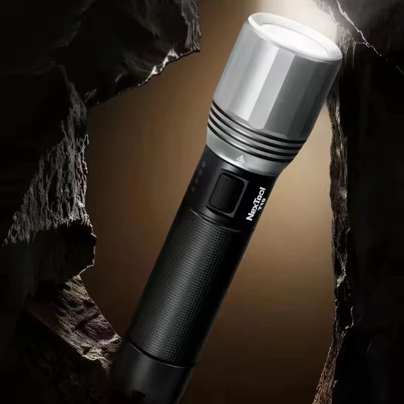 Lampe de poche LED rechargeable portable NexTool T10, 2000lm, 7 modes, batterie 2600mAh, lampe torche 220m, étanche, pour le camping et la randonnée