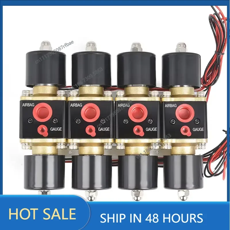 Universal DC 12V 200PSI 4F High Flow Air Engine Manifold Solenoid Valve for Air Ride Suspension Compressor Parts 1/2npt