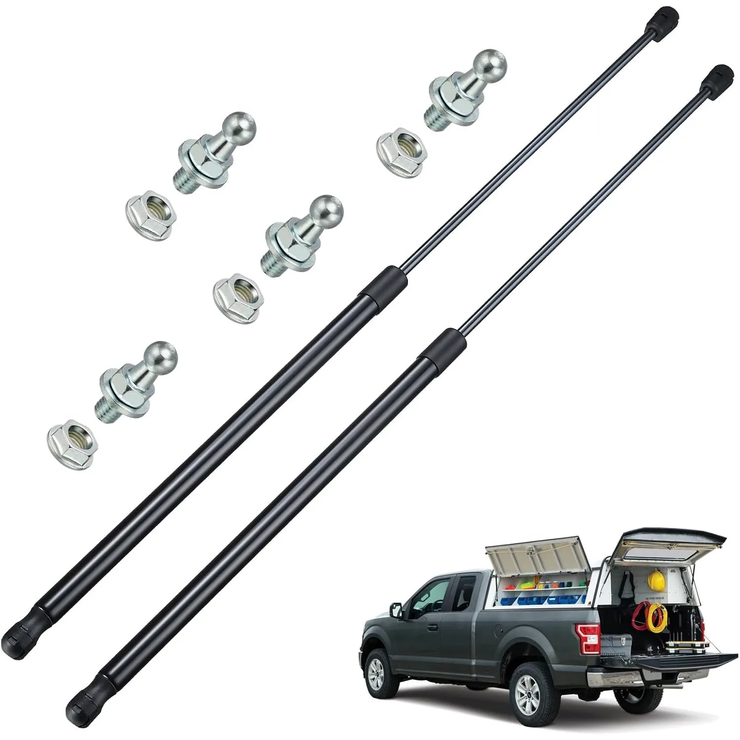 NI310050 28inch 222N Gas Struts for ATC/Leer Camper Shell/RV Door/Toolbox (Set of 2)