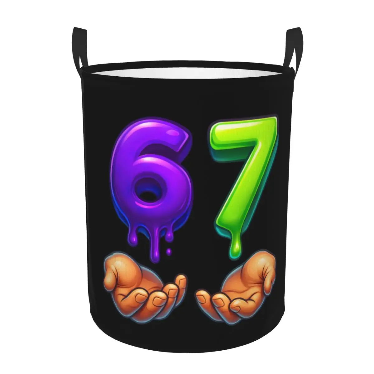 Custom Six Seven 67 Laundry Hamper Large Clothes Storage Basket Toy Bin Organizer for Boy Girl