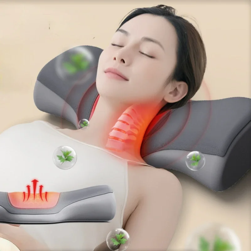 

Hot Compress Air Bag Stretch Massage Pillow - Lumbar Vibration for Home Multi-Functional Shoulder Neck Massagers