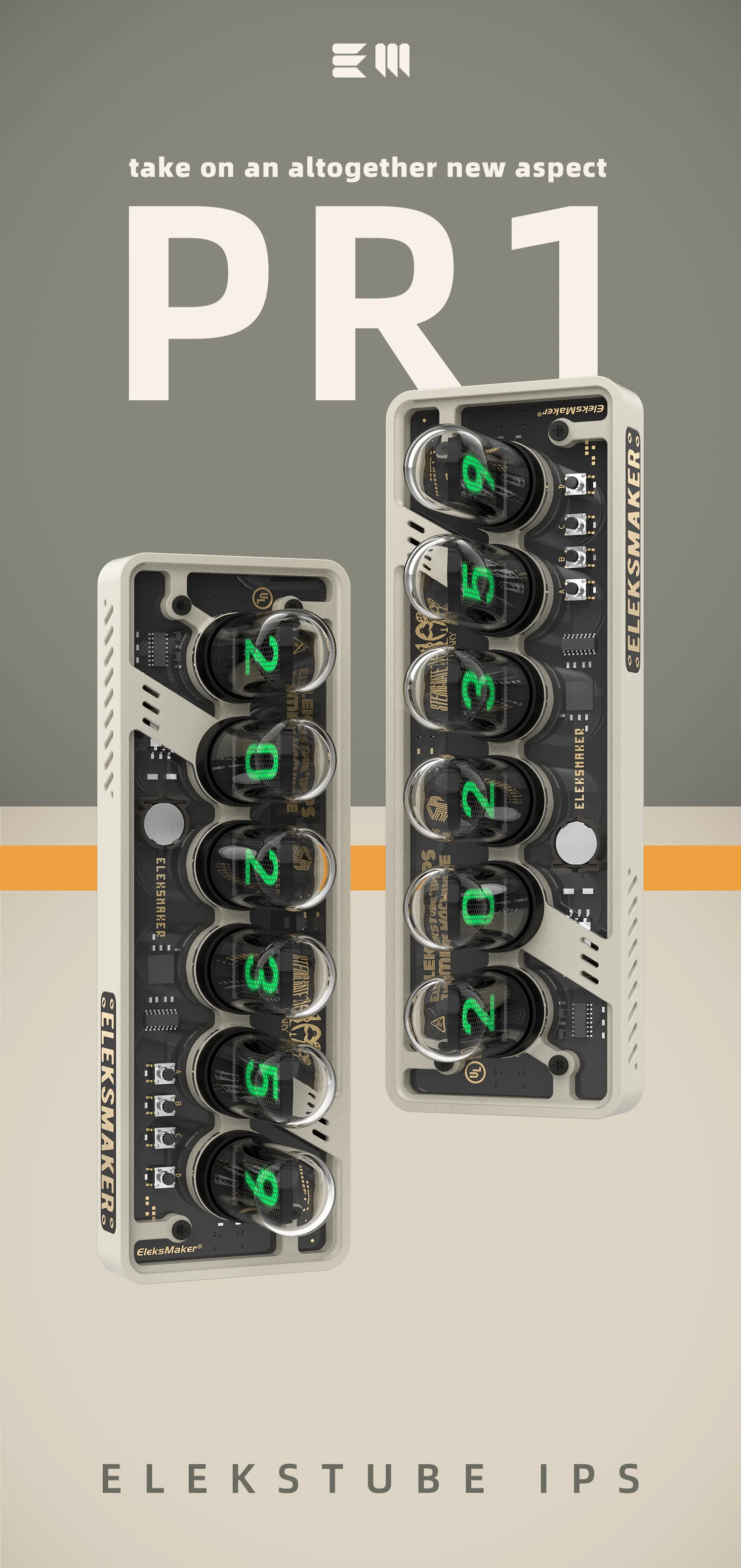 EleksMaker EleksTube IPS 6-Bit IPS Retro Glows Analog Nixie Tube elekstube clock