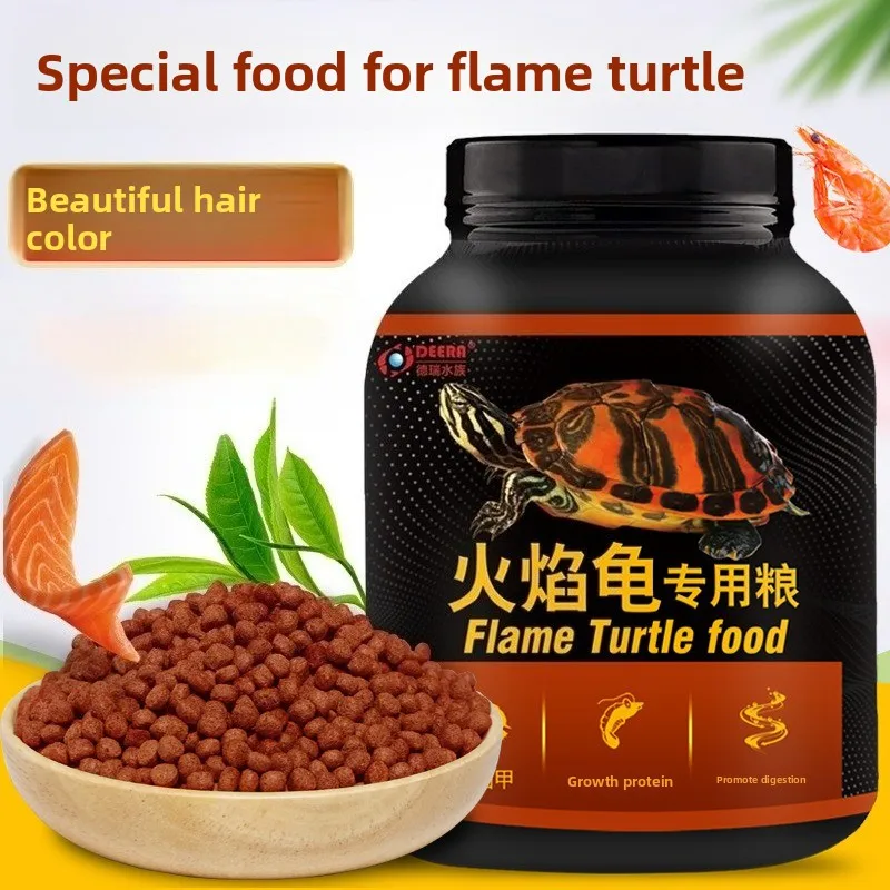 

DEERA Color Enhancing Turtle Food - Vibrant Red & Orange Formula for Red Eared Sliders, Painted Turtles & Map Turtles
