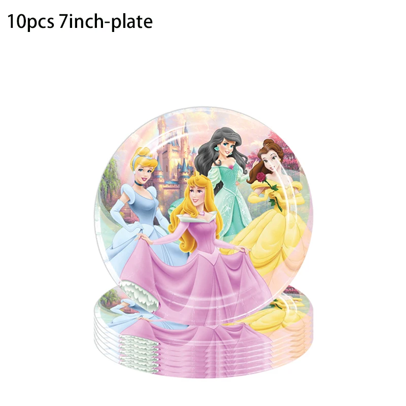 Princess Birthday Party Pink Princess Theme Tableware Napkins Tablecloth Cup Plate Balloon Girls Birthday Party Decoration Gifts view 3