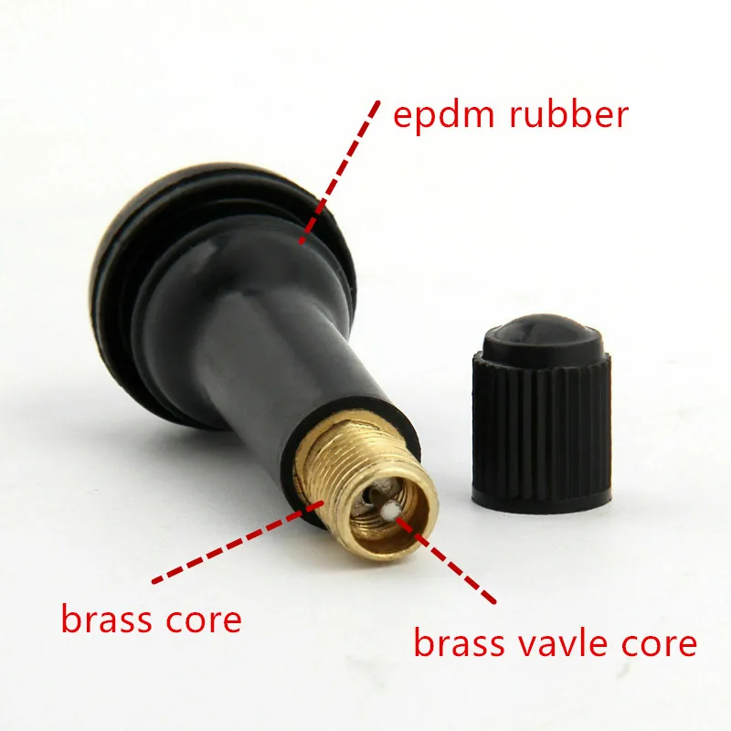 4pc Tr412/413/414C/412AC/413C Tr415 tr418 Tubeless Snap-In ottone valvola per pneumatici steli valvole per pneumatici in gomma nera corta nel