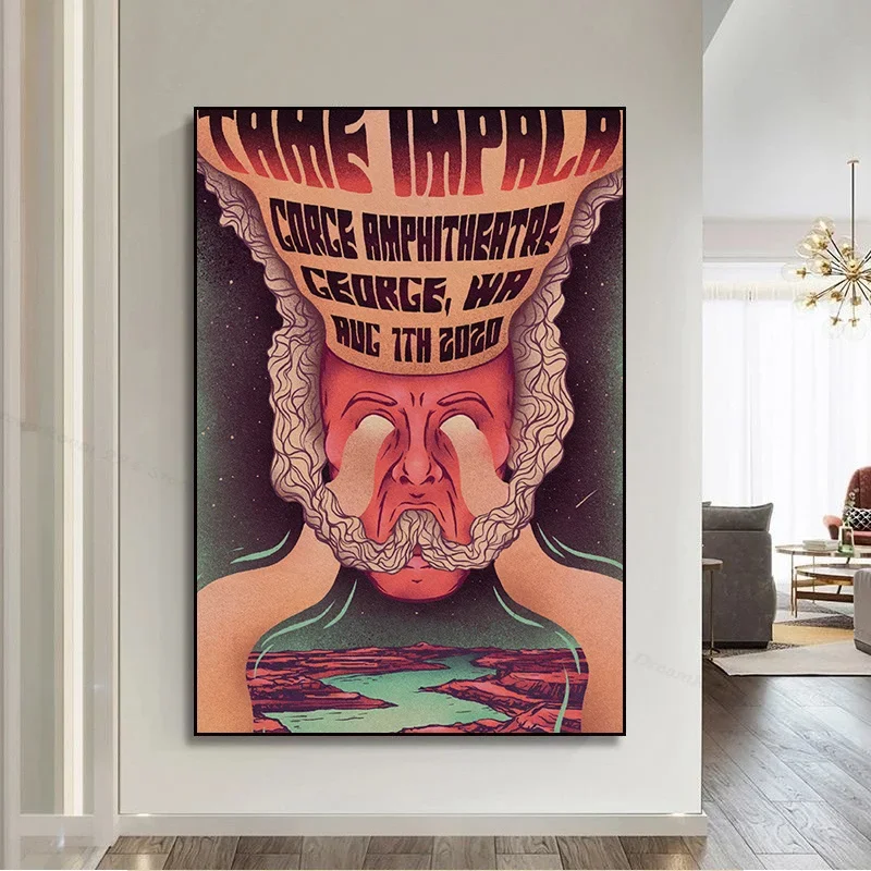 Tame Impala Psychedelic Anime Posters For Living Room Bar Decoration Stickers Wall Painting