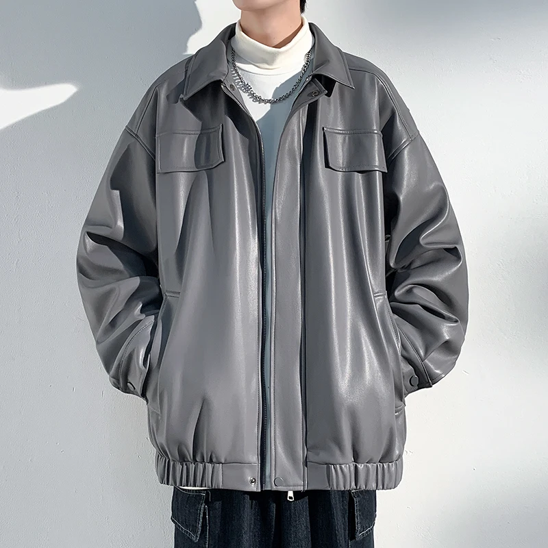 

Мужская кожаная куртка в американском уличном стиле, весенне-осенняя модная брендовая куртка-пилот, крутая уличная одежда, мотоциклетная одежда