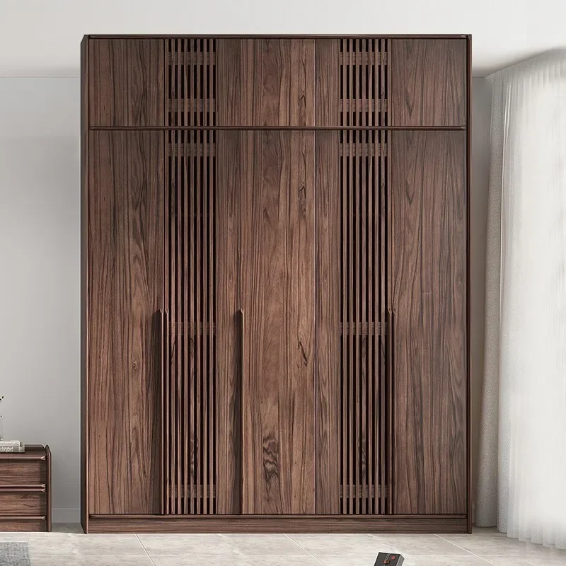 North American black walnut, all solid wood door wardrobe, Nordic modern simple Japanese style