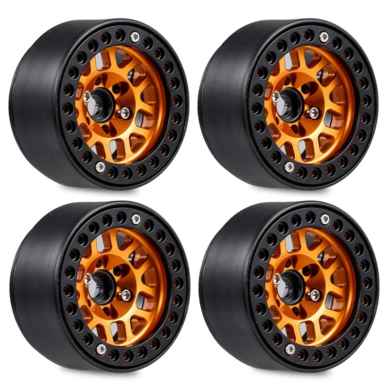 

4PCS 1.9 Metal Beadlock Wheel Hub Rim For 1/10 RC Crawler Axial SCX10 90046 AXI03007 Traxxas TRX4 Redcat D90