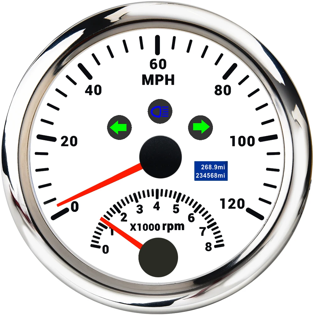 Kundenspezifischer 85 mm digitaler GPS-Tachometer für Auto, LKW, Boot, 0–200 km/h, 0–120 km/h, Drehzahlmesser, 8000 U/min, für Marine, ATV, 9–32 V