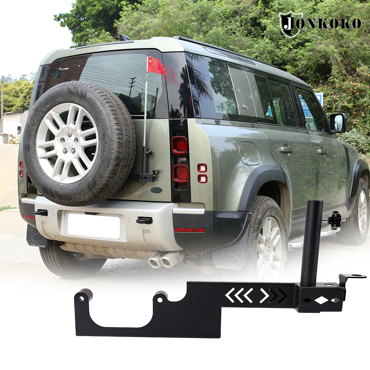 

For Land Rover Defender 90 110 130 2020-2024 Carbon Steel Black Car Tailgate Flag Pole Antenna Bracket Car Accessories