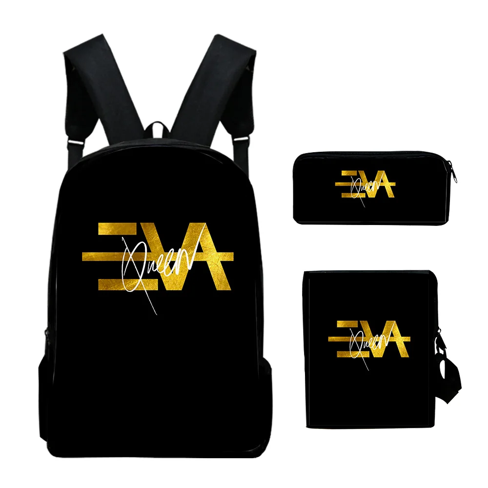 Trendy Popular Pretty Eva queen 3D Print 3pcs/Set pupil School Bags Laptop Daypack Backpack Inclined shoulder bag Pencil Case