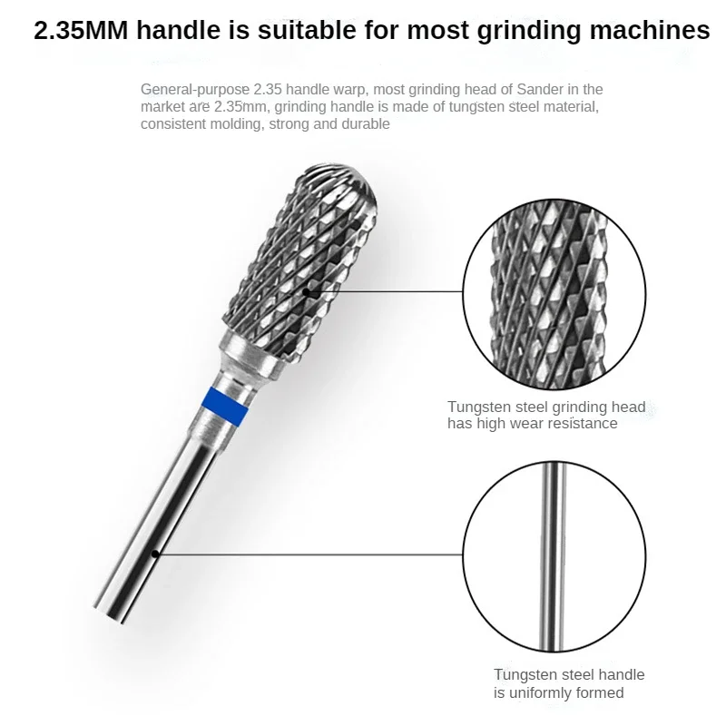 2027 NEW 5 Pcs Tungsten Steel Nail Drill Bits Set Milling Cutter for Manicure Gel Varnish Removal Burr Nail Art Tools.