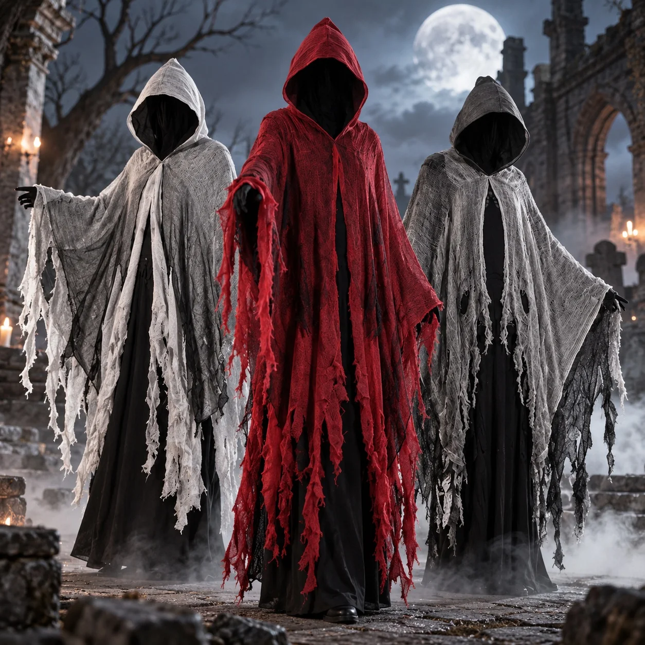 No Pattern Cloak Cape Halloween with Script Murder Costume Halloween Cloak Handmade Party Gift Suitable Haunted House Costume