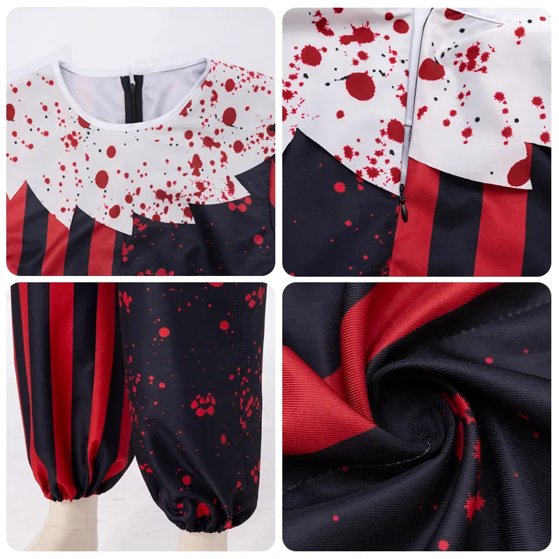Halloween Horror Nightmare Clown Breaking Soul Clown cosplay, movie black and white clown costume, stage performance costume, ne view 5