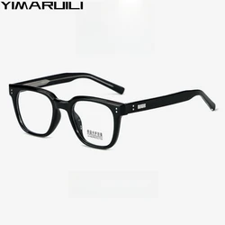 YIMARUILI Fashionable And Versatile TR90 Blue Light Blocking Eyewear Retro Square Optical Prescription Men's Glasses Frame K9136