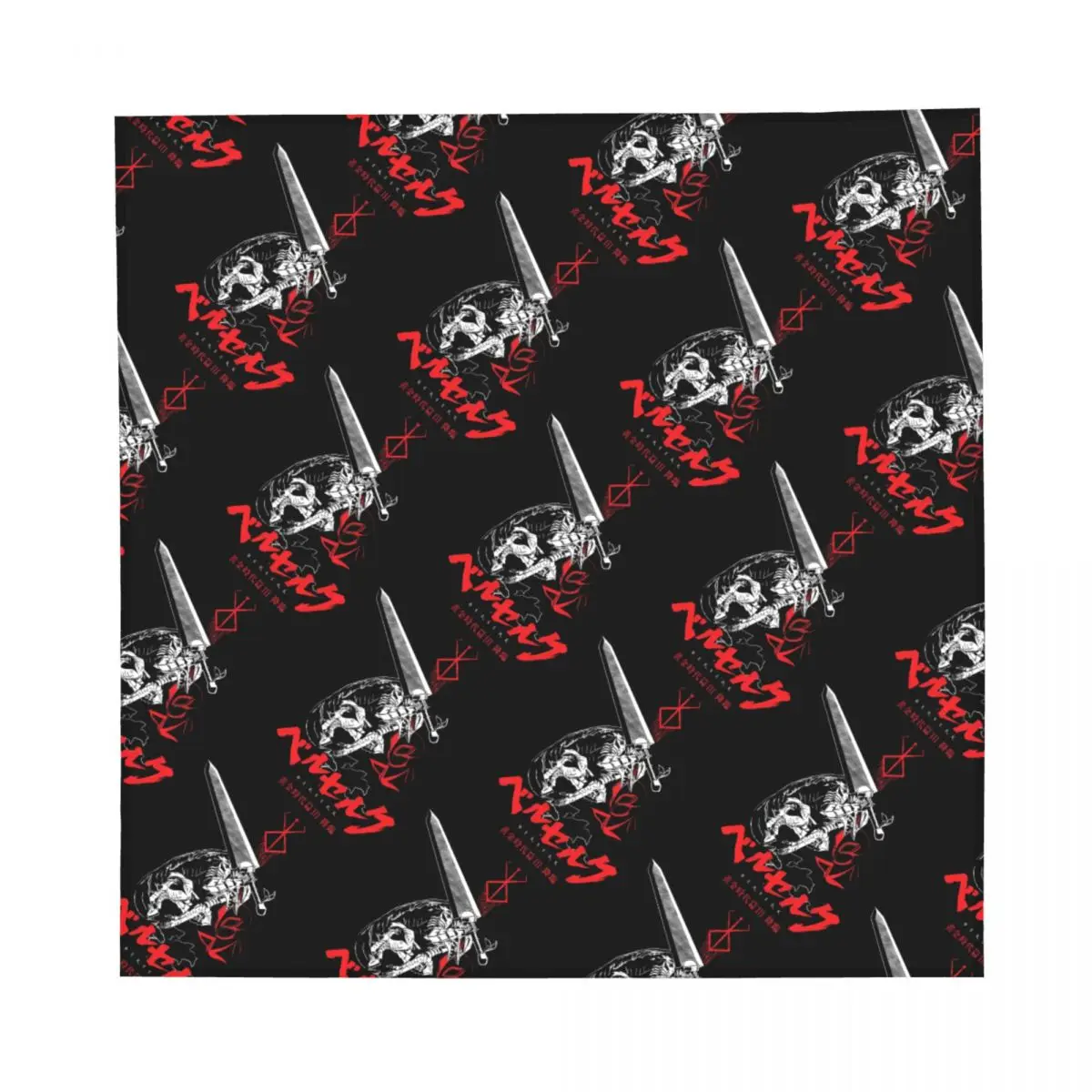 55CM B-Berserks Bandana Holiday Parties Ceremonies Square Neck Scarf Women Men Brand Warriors Imprinted Warrior Comic Head Wrap