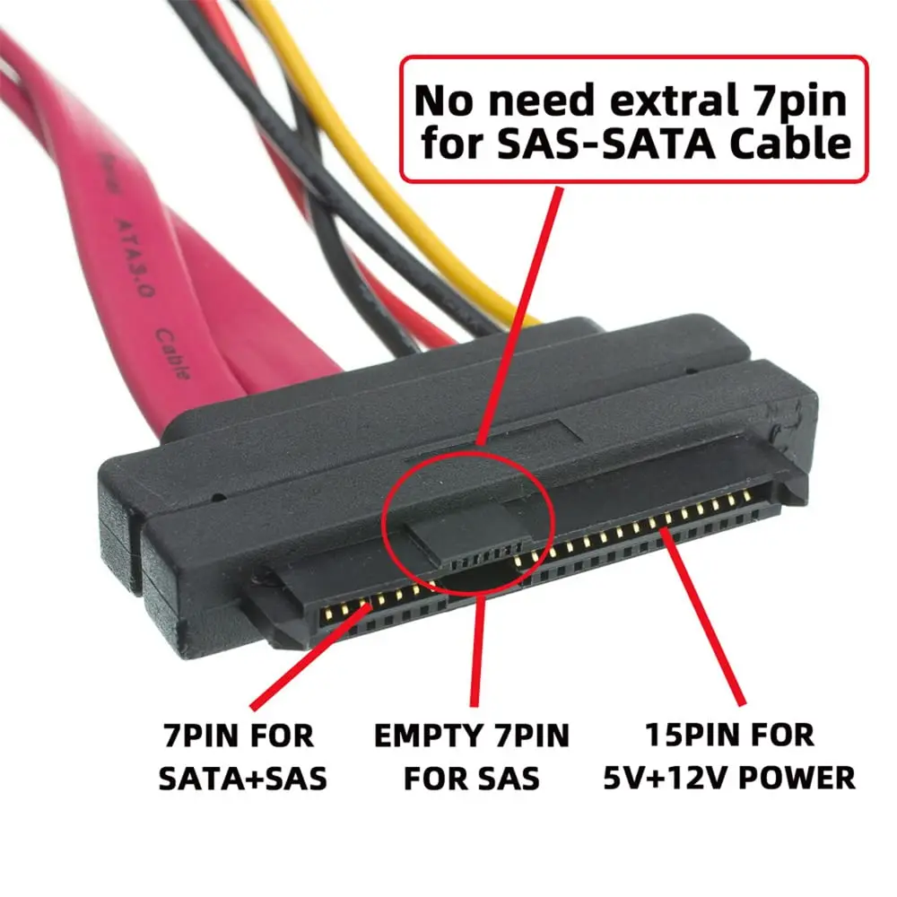 SFF-8482 SAS cavo di prolunga Raid per unità disco rigido da 29 Pin a SATA 22Pin con porta di alimentazione SATA a 15 Pin