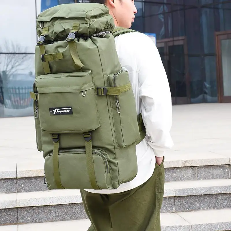 حقيبة ظهر للمشي لمسافات طويلة بسعة كبيرة 70 لتر للتخييم وتسلق الجبال مع حقيبة سفر خارجية للتخزين متعدد الطبقات #4