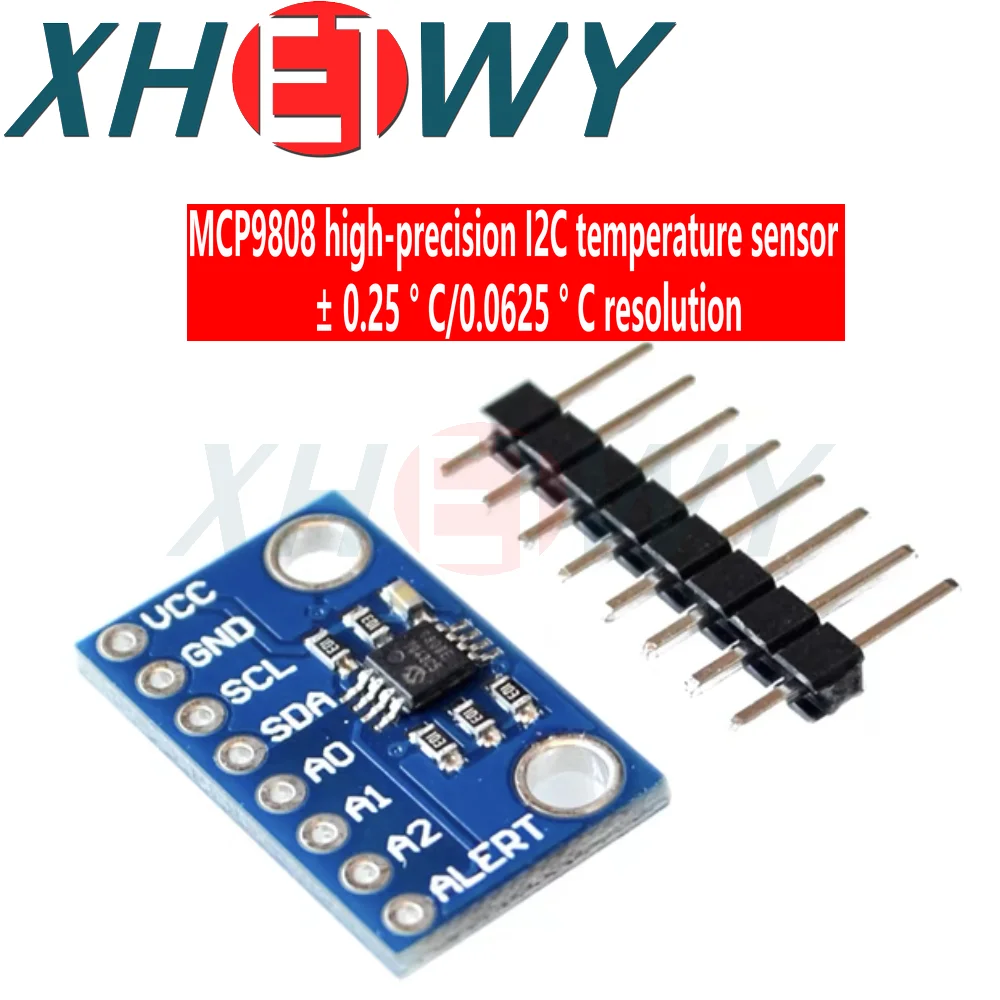 High Accuracy Temperature Sensor MCP9808 Digital IIC I2C Breakout Board Module 2.7V-5V Logic Voltage for Ardunio CJMCU-9808