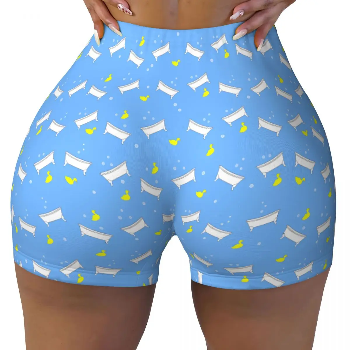 

Custom Bathtub Rubber Ducky Duck Lover Running Volleyball Workout Shorts Women's Gym Athletic Yoga Shorts