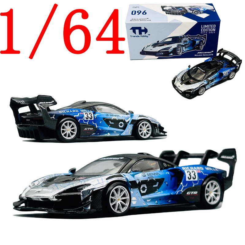 

TH Diecast 1/64 Scale McLaren Alloy Model Cars McLaren Senna GTR 2025# HEC Blue Play Vehicles Toys for Boys Gift Original Box