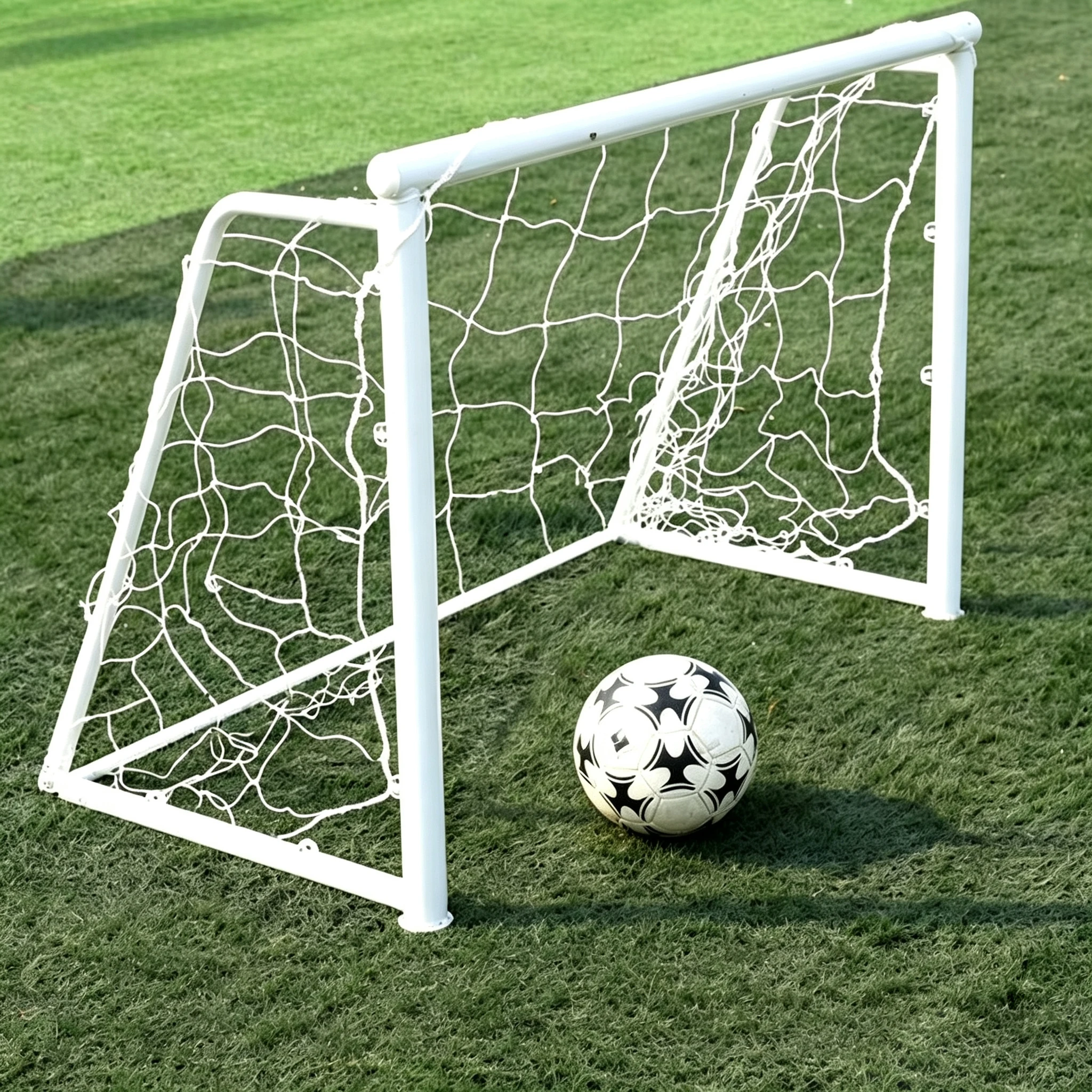 Professional Wear Resistance White Football Goal Thickened Steel Pipe Eco-Friendly Easy Assembly Portable Metal Soccer Goals
