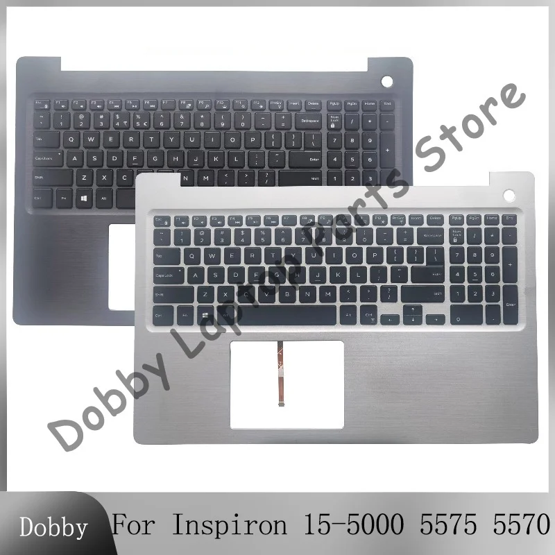 New For Dell Inspiron 15-5000 5575 5570 Series Laptop Palmrest Upper Top Case Cover Backlit Keyboard 0MR2KH 08D7T9 Silver Black